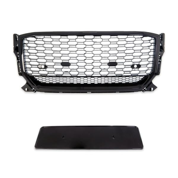 Wabengrill Kühlergrill Schwarz glanz komplett Gitter passend für Audi Q2 GA alle Modelle