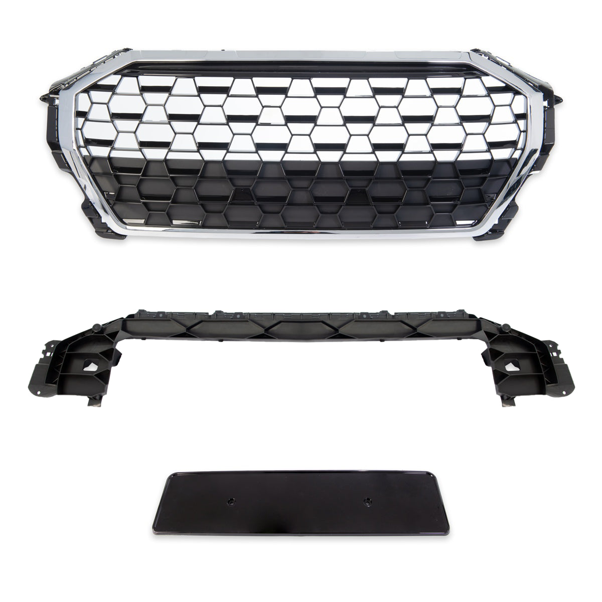 Front Grille Chrome & Gloss Black passend für Audi Q3 F3 SUV 2019- – Bild 3