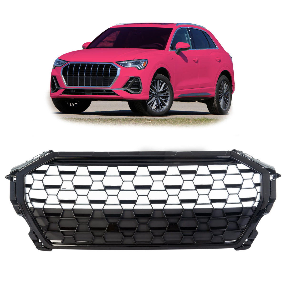 Front Grille Gloss Black passend für Audi Q3 F3 SUV Sportback 2018->> – Bild 1