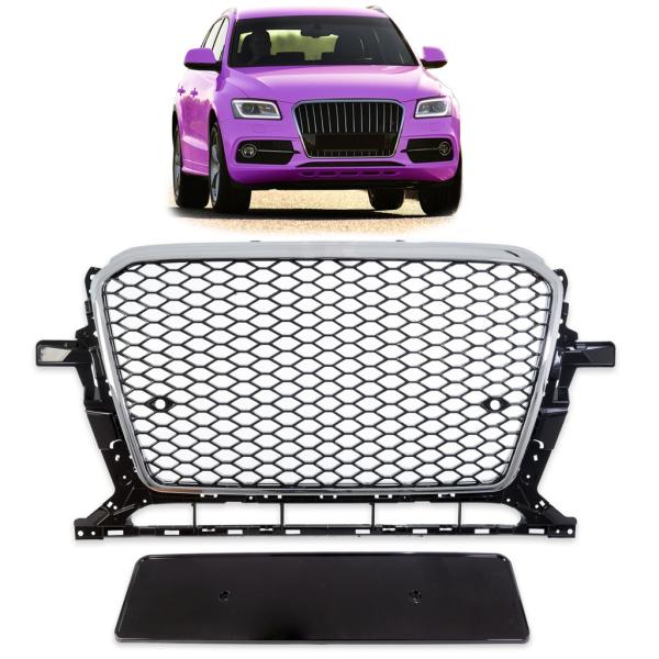 Kühlergrill Wabengrill Sport Chrom Schwarz passt passend für Audi Q5 8R ab 2012-2017