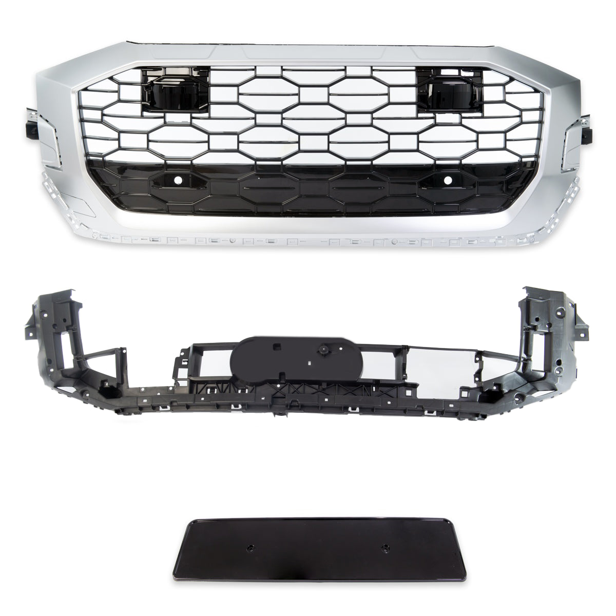 Sport Grille Silver Matt & Gloss Black passend für Audi Q8 2019-present – Bild 2