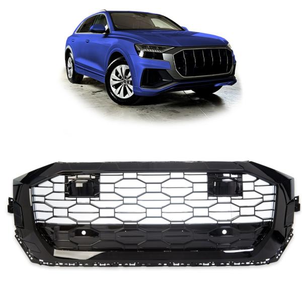 Kühlergrill Waben Grill Sport Schwarz Glanz passt passend für Audi Q8 4M außer RSQ8