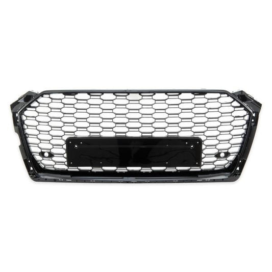 Kühlergrill Wabendesign Grill Schwarz glanz komplett passend für Audi A5 F5 außer RS5