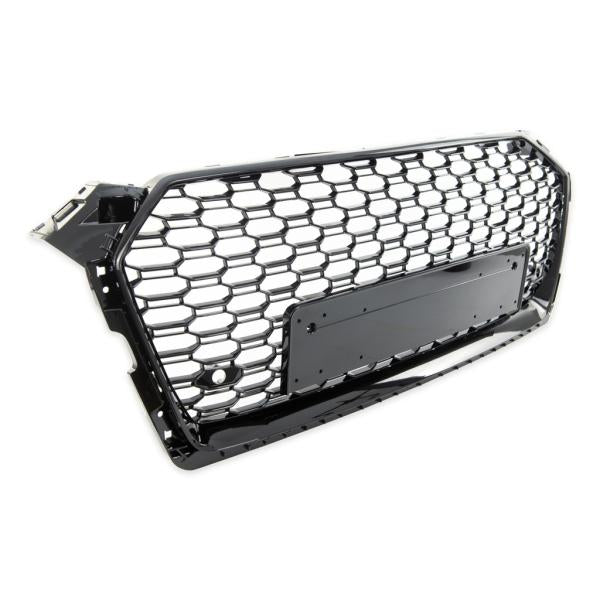 Kühlergrill Wabendesign Grill Schwarz glanz komplett passend für Audi A5 F5 außer RS5