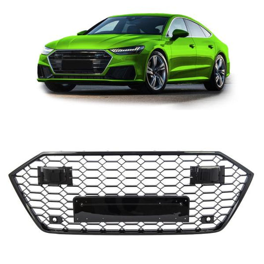 Wabengrill Kühlergrill schwarz glanz passt passend für Audi A7 C8 ab 2018 kein RS7
