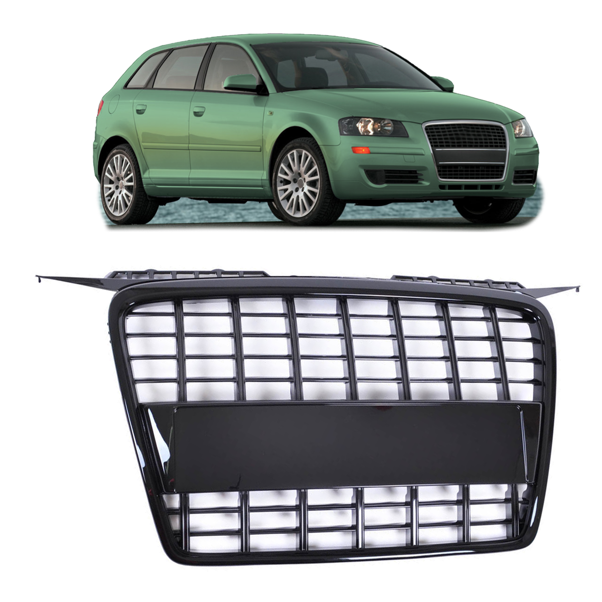 Front Grille Gloss Black passend für Audi A3 8P 2005-2008 – Bild 1