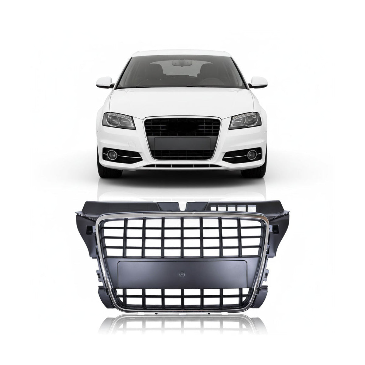 Front Grille Chrome & Black passend für Audi A3 8P Facelift 2008-2012 – Bild 1