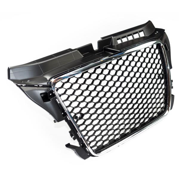 Kühlergrill Wabengrill Schwarz Chrom passend für Audi A3 8P Facelift 08-13 nicht S + RS3