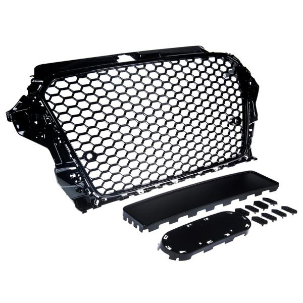 Sportgrill / Kühlergrill passend für Audi A3 8V 12-16 Hochglanz Schwarz in Wabendesign