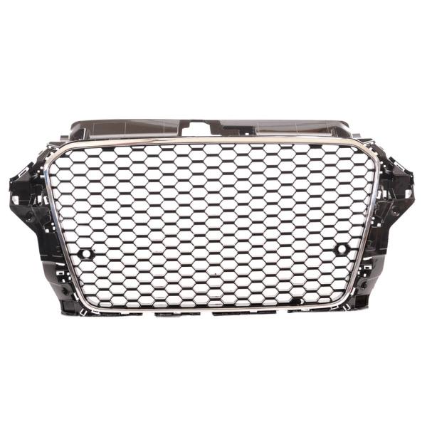 Sportgrill / Kühlergrill passend für Audi A3 8V 12-16 Hochglanz Schwarz / Chrom in Wabendesign