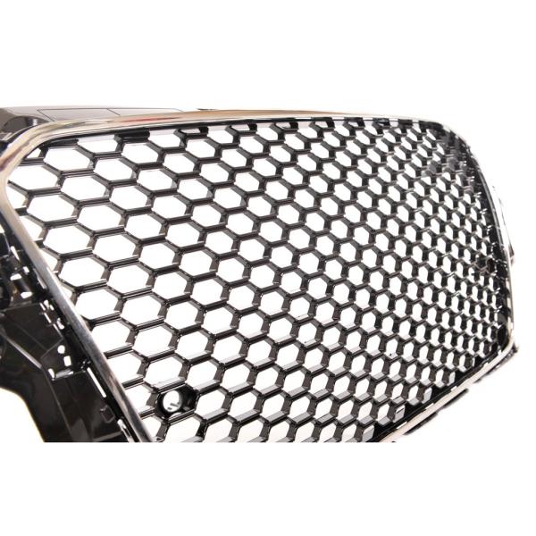 Sportgrill / Kühlergrill passend für Audi A3 8V 12-16 Hochglanz Schwarz / Chrom in Wabendesign