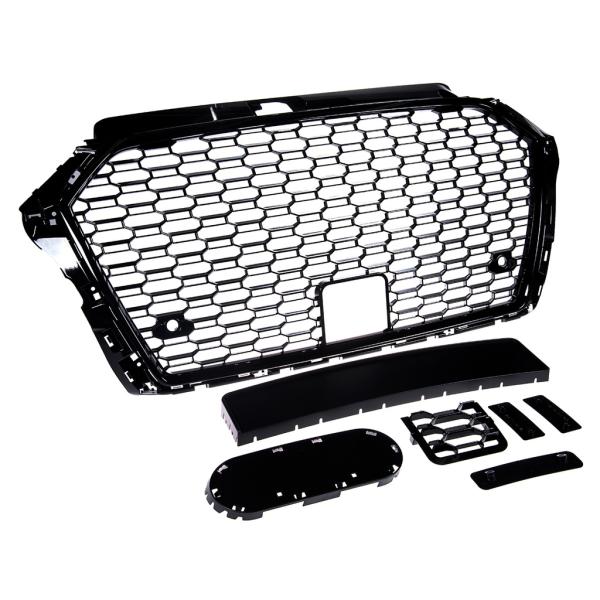 Kühlergrill Wabengrill PDC Schwarz Glanz passt passend für Audi A3 8V Facelift ohne RS3