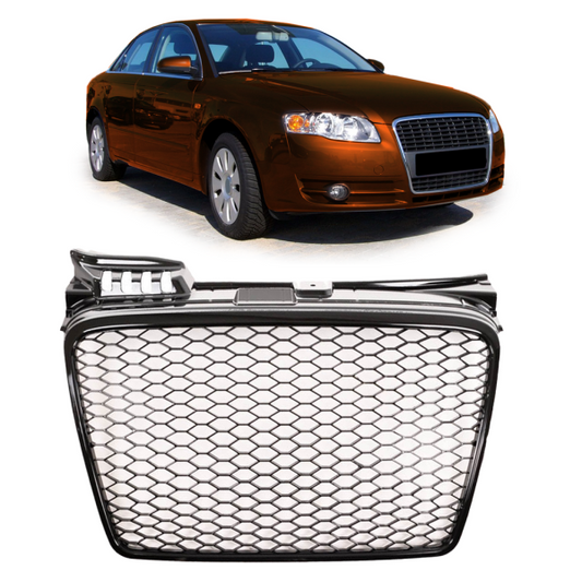 Sportgrill / Kühlergrill passend für Audi A4 B7 05-08 schwarz matt in Wabengitter Optik