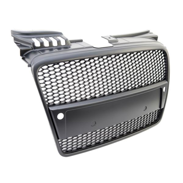 Sportgrill / Kühlergrill passend für Audi A4 B7 05-08 Matt-schwarz in Wabengitter Optik mit PDC