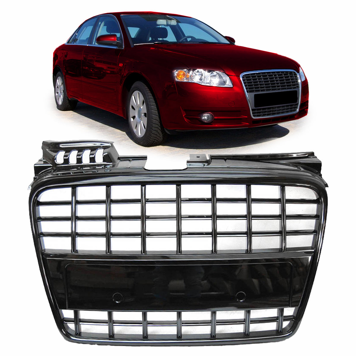 Front Grille Gloss Black passend für Audi A4 B7 2004-2008 – Bild 1
