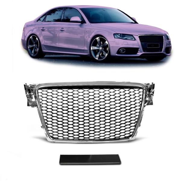 Sportgrill / Kühlergrill passend für Audi A4 B8 08-12 Chrom/schwarz in Wabendesign