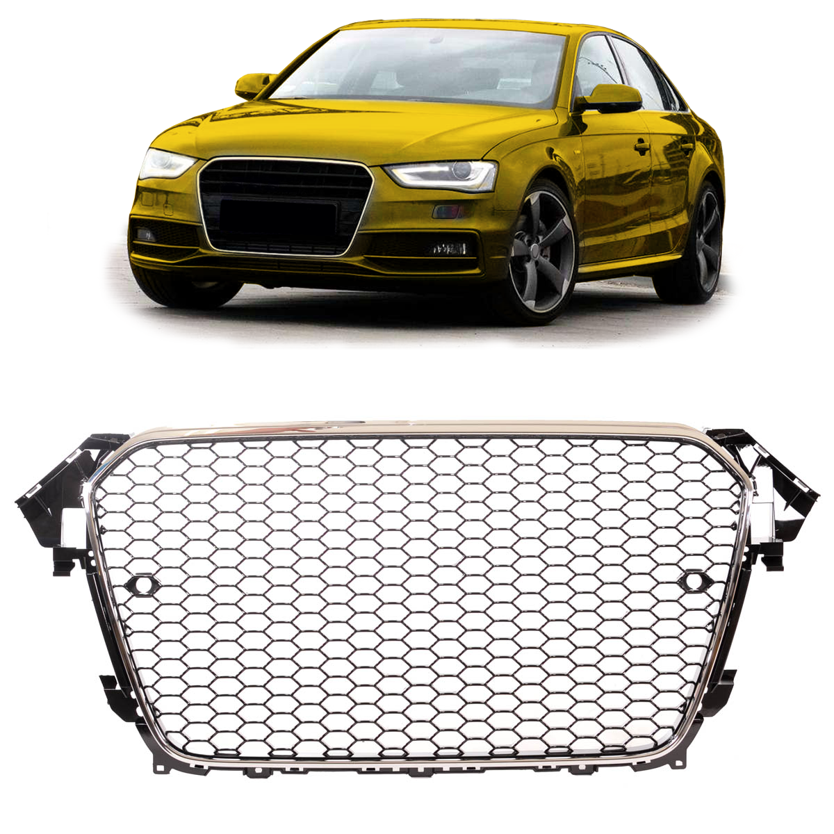 Front Grille Chrome & Black passend für Audi A4 B8 8K 2013-2016 – Bild 1