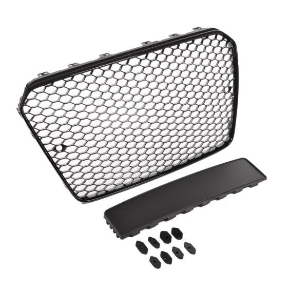 Kühlergrill Waben Grill Glanz Schwarz passt passend für Audi A5 B8 8T Facelift