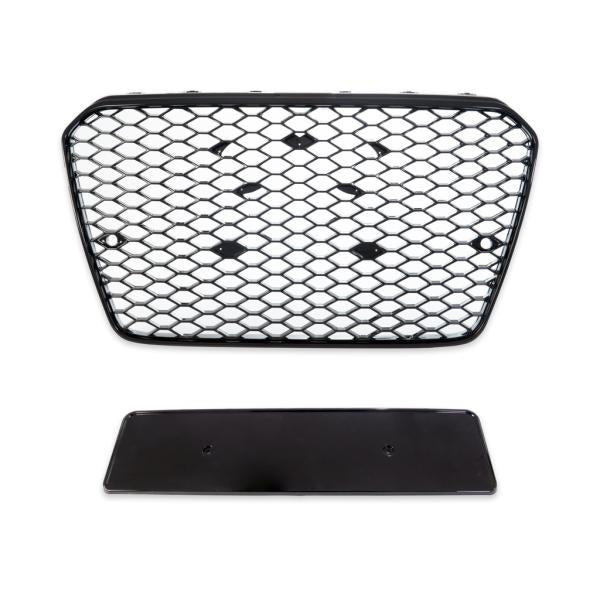 Sport Kühlergrill Grill ohne Emblem Schwarz glanz passend für Audi A5 B8 8T 11-17