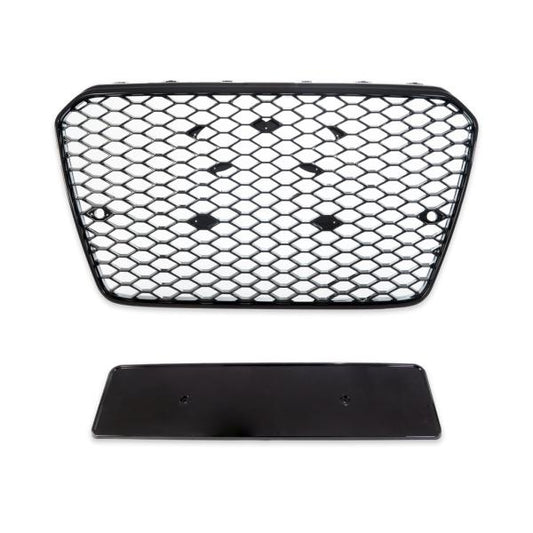 Sport Kühlergrill Grill ohne Emblem Schwarz glanz passend für Audi A5 B8 8T 11-17