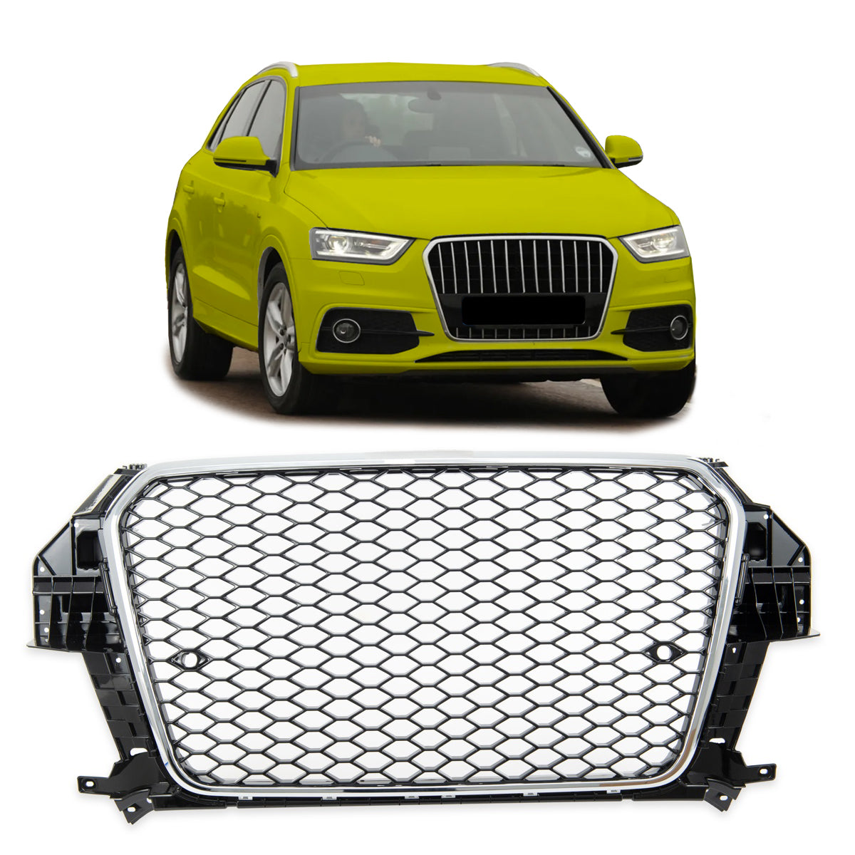 Front Grille Chrome Gloss Black passend für Audi Q3 8U 2011-2014 – Bild 1