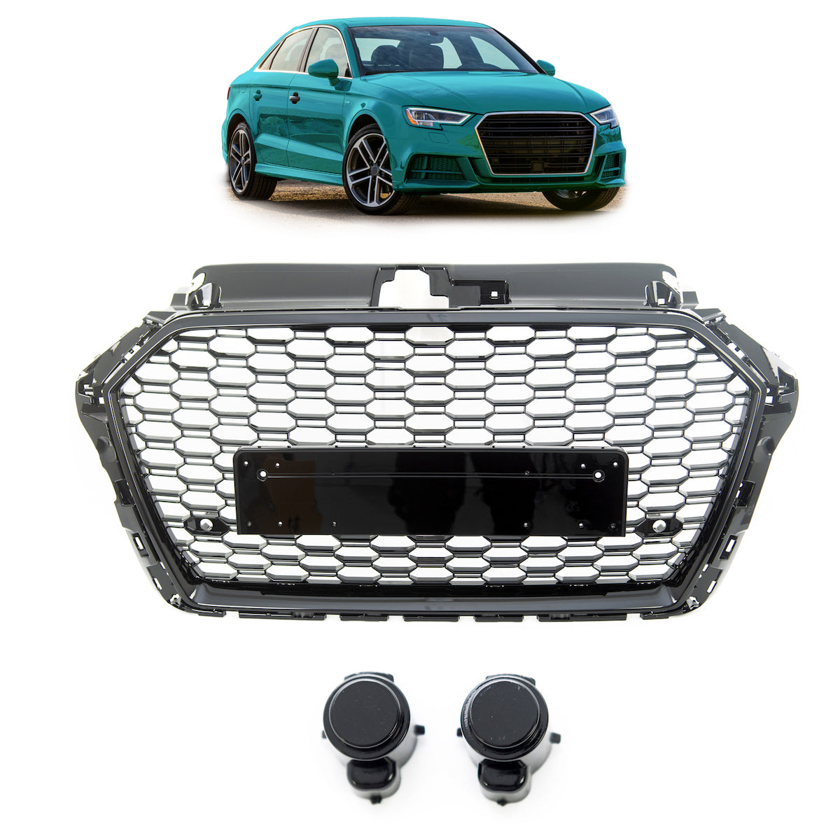 Front Grille Gloss Black passend für Audi A3 8V Facelift 2016-2020 – Bild 1