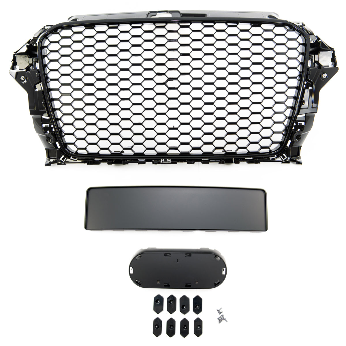 passend für Audi A3 (8V) 2012-2016 Gloss Black Front Grille without PDC – Bild 2