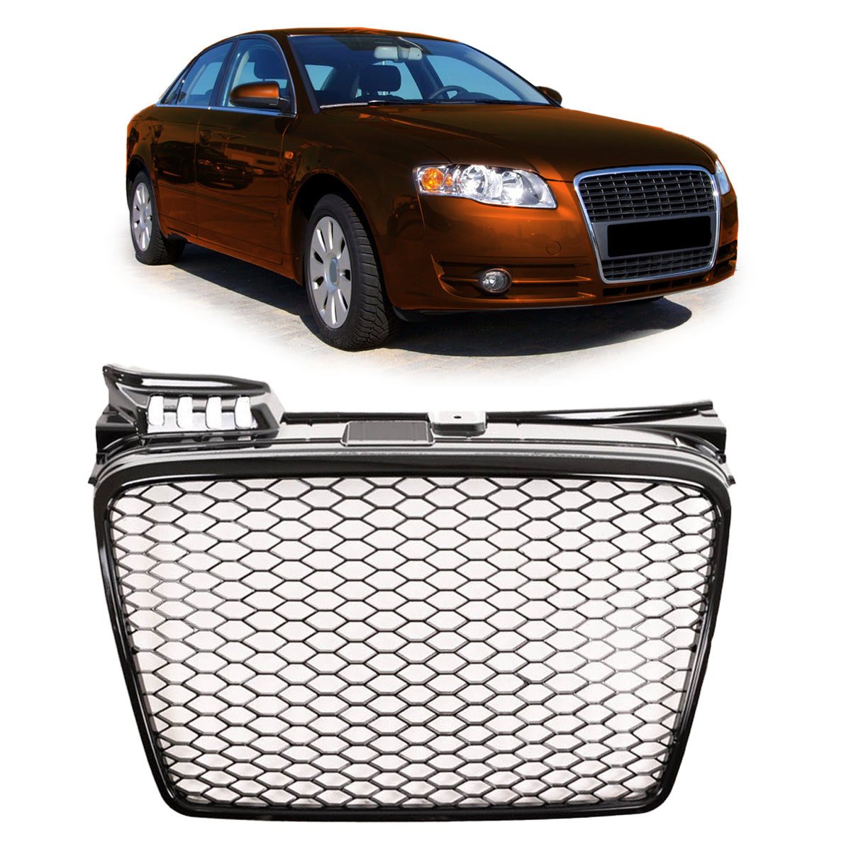 Matte Black Front Grille passend für Audi A4 B7 Sedan Avant 2004-2008 – Bild 1