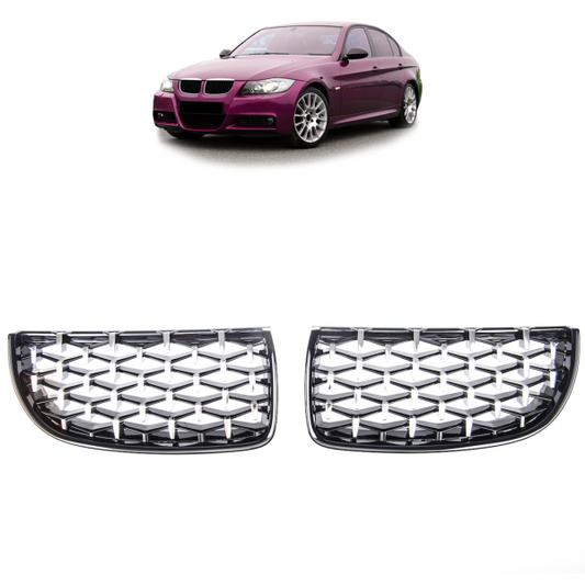 Sportgrill Kühlergrill passend für BMW 3er E90 / E91 05-08 schwarz/chrom