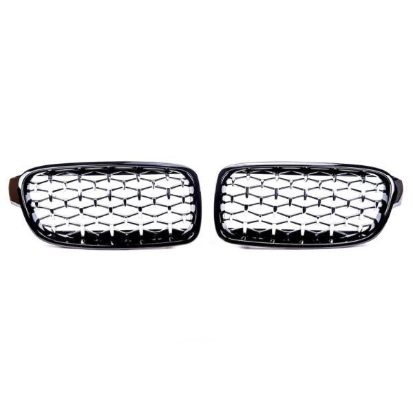 Sportgrill Kühlergrill passend für BMW 3er F30 / F31 11-19 Hochglanz schwarz/chrom