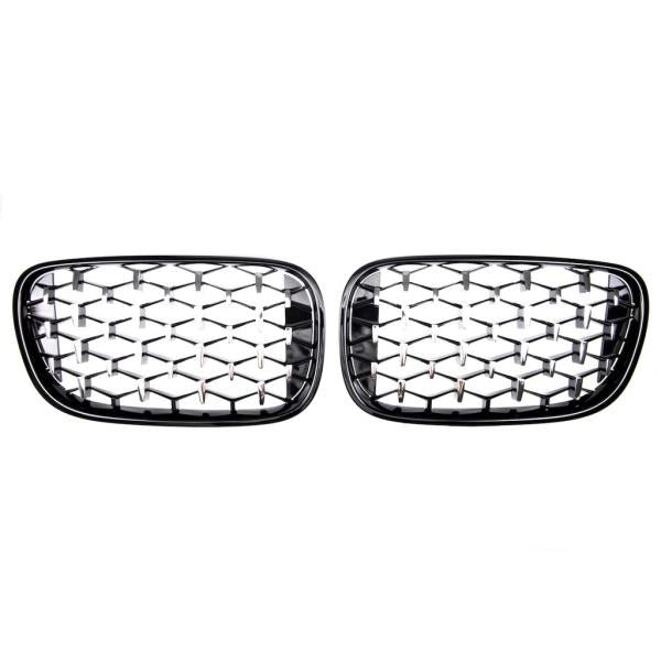 KÜHLERGRILL DIAMANT GRILL passend für BMW 7ER G11 G12 LCI AB 15-19 SCHWARZ CHROM