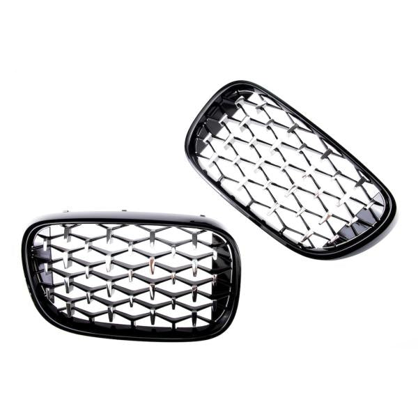 KÜHLERGRILL DIAMANT GRILL passend für BMW 7ER G11 G12 LCI AB 15-19 SCHWARZ CHROM
