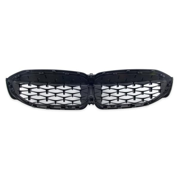 Diamant Wabengrill Kühlergril Schwarz Glanz Chrom Sport passend für BMW 3er G20 G21