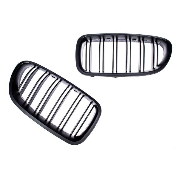 Kühlergrill Set Grill Schwarz MATT Doppelsteg passend für BMW F10 F11 auch M M5