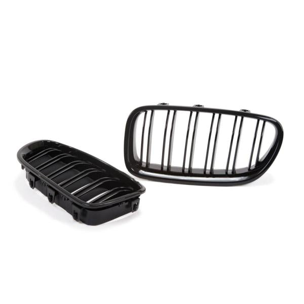 Kühlergrill Set Grill Schwarz Glanz Doppelsteg passend für BMW F10 F11 auch M M5