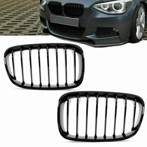 Set Performance Kühlergrill passend für BMW 1er F20 F21 Bj 11-15 passend Schwarz Glanz
