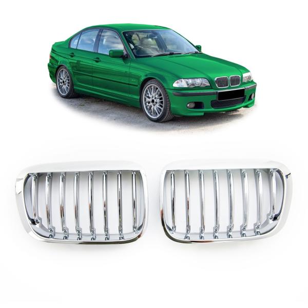 Kühlergrill / Sportgrill chrom passend für BMW 3er E46 Limo, Touring,Compact 98-01