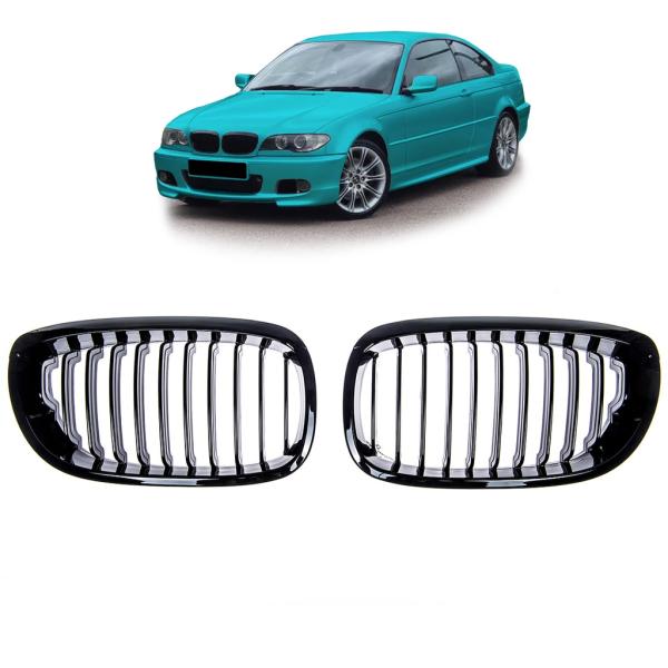 Kühlergrill Performance Schwarz matt passend für BMW E46 Coupe Cabrio Facelift ab 2003