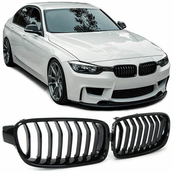 Kühlergrill Sport-Performance komplett hochglanz Schwarz passt passend für BMW F30 F31
