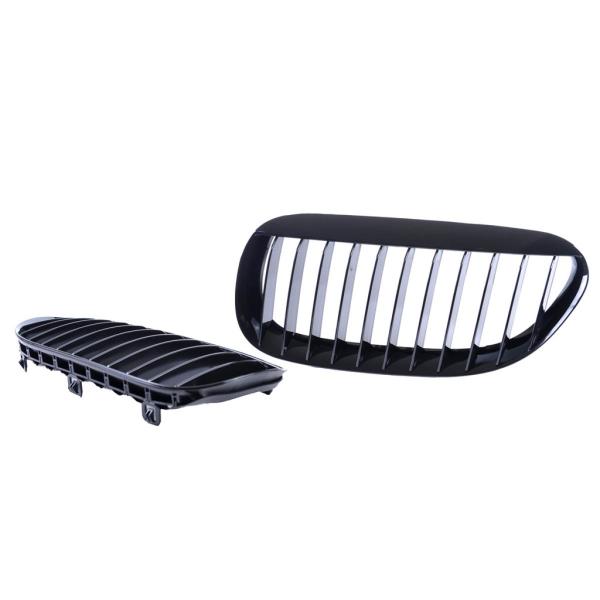 Jeu de calandres noir brillant Performance compatible avec BMW Série 6 E63 E64 de 2003 à 2010
