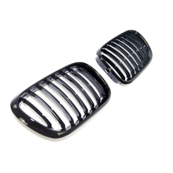 Sportgrill Kühlergrill Single passend für BMW X5 E53 00-03 Hochglanz schwarz