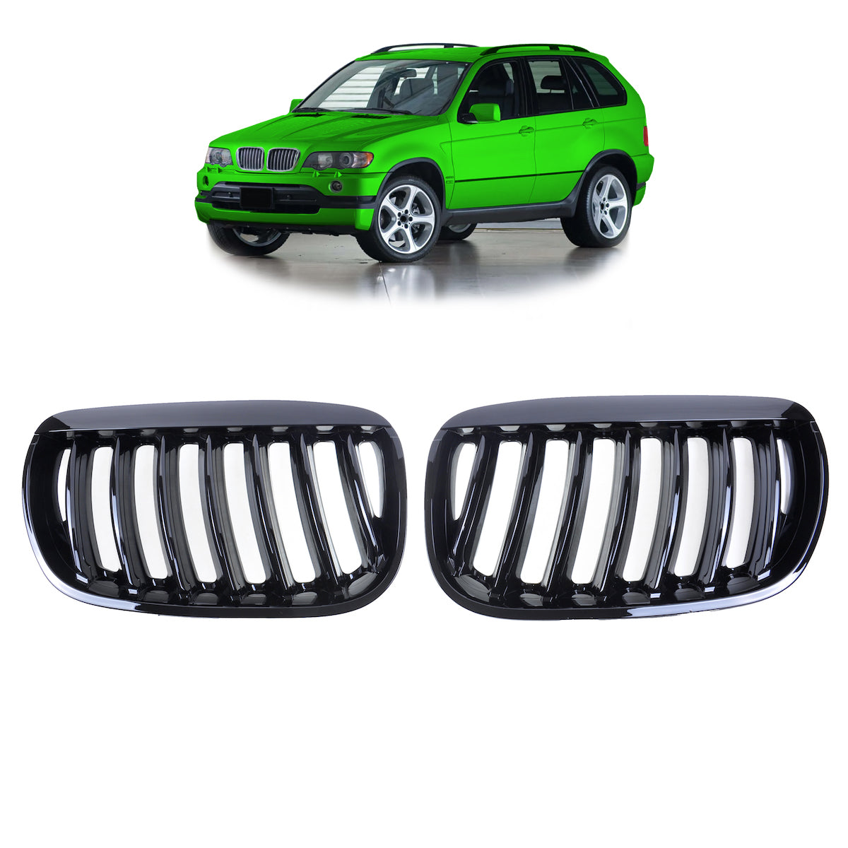 Front Grille Single Line Gloss Black passend für BMW X5 E53 2003-2006 – Bild 1