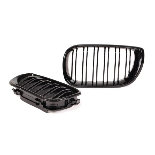 Kühlergrill passend für BMW 3er E46 Limo Touring 01-05 FACELIFT Schwarz Glanz Doppelsteg