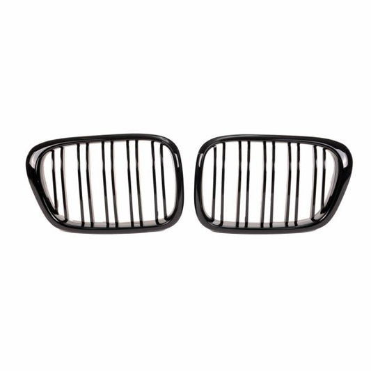 Grill Kühlergrill Doppelsteg passend für BMW 5er E39 passend Schwarz Hochglanz + M M5