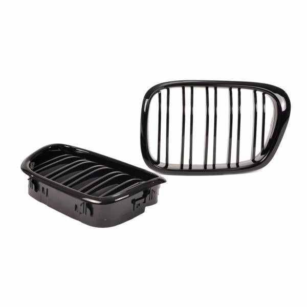 Grill Kühlergrill Doppelsteg passend für BMW 5er E39 passend Schwarz Hochglanz + M M5