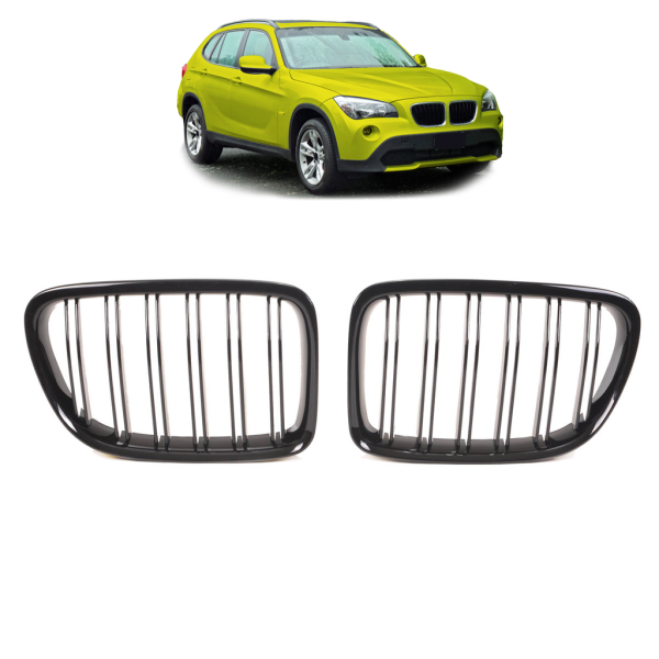 Doppelsteg Kühlergrill Grill Schwarz glänzend passend für BMW X1 E84 ab 09-15 auch M