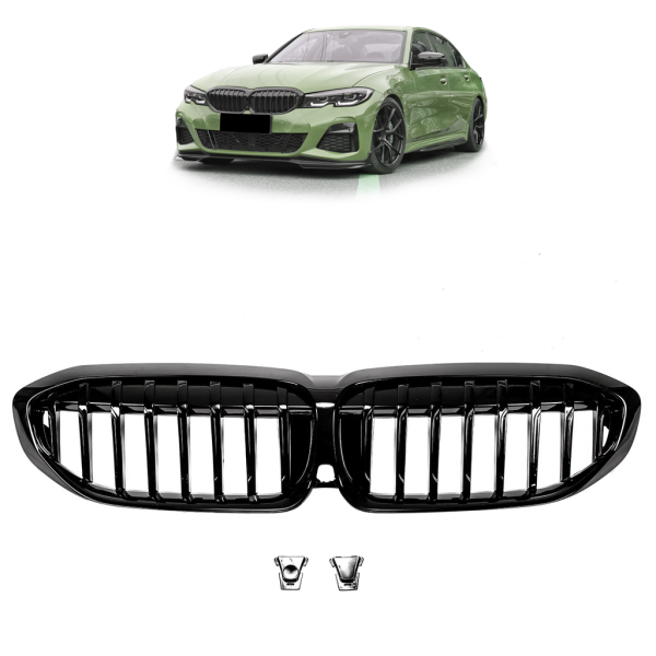 Set Performance Kühlergrill Schwarz Glanz passt auf passend für BMW 3er G20 G21 Sport +M