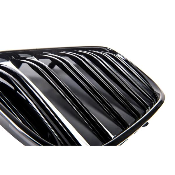 Doppelsteg Kühlergrill Schwarz GLANZ Performance passt passend für BMW 7er G11 G12 2014-2019