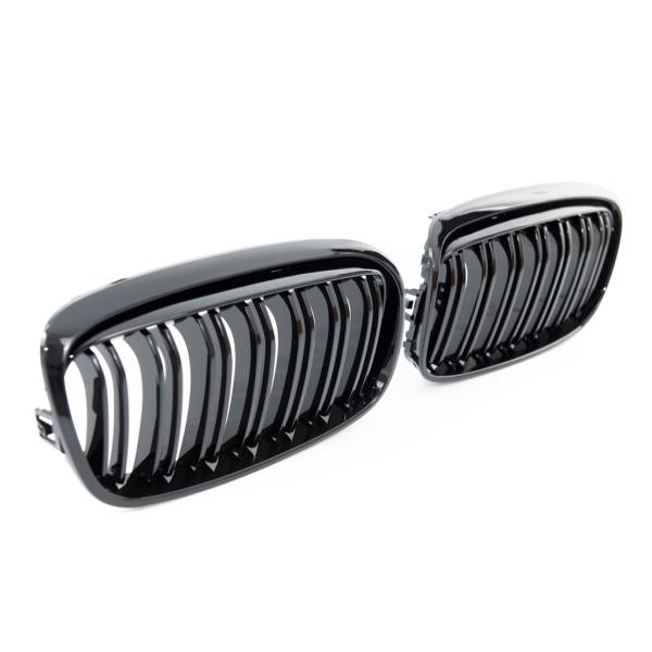 Set Doppelsteg Kühlergrill schwarz Glanz passend für BMW 2er Active Tourer F45