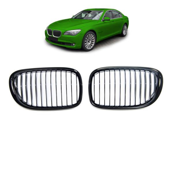 Sportgrill Kühlergrill Single passend für BMW 7er F01/ F02/ F03/ F04 08-15 Hochglanz schwarz